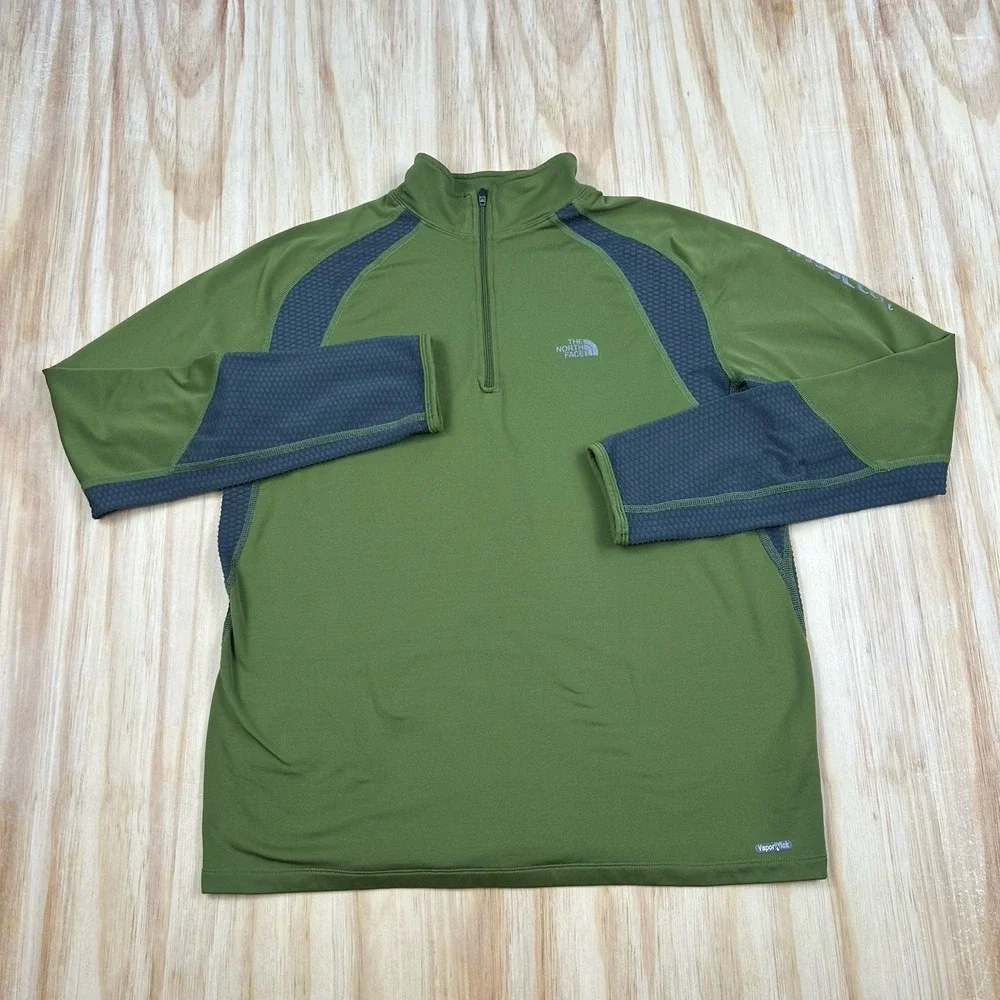 The North Face Flight Series 1/4 Zip Pullover Vapor Wick Stretch Mens‎ L Green